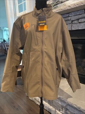 Ariat Rebar Canvas Softshell,abrasion resist,water resist, zip up,zip pockets